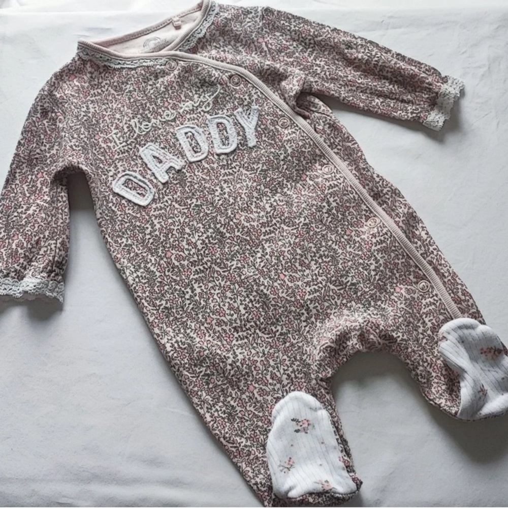 Next Pink Floral Baby Footie